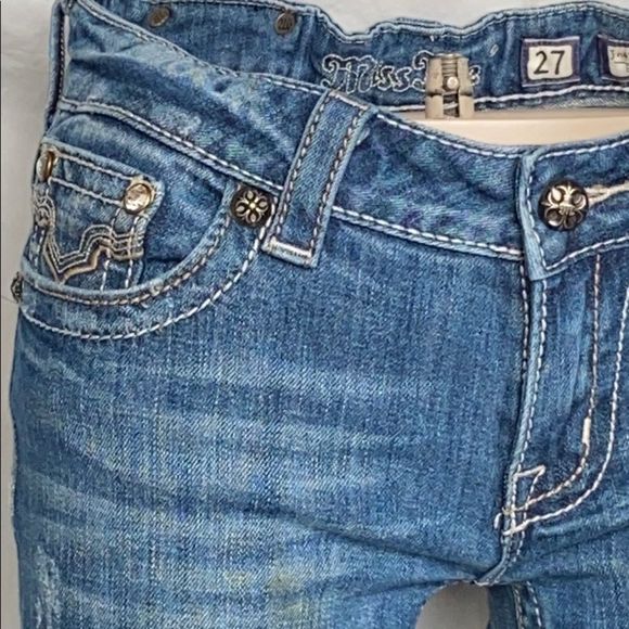 Buckle Miss Me cowboy boot denim jeans size 27 EUC - Picture 9 of 14